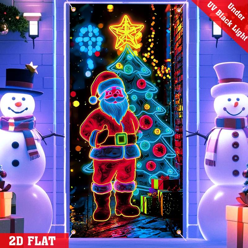 Fluorescent Christmas Door Cover Party Banner