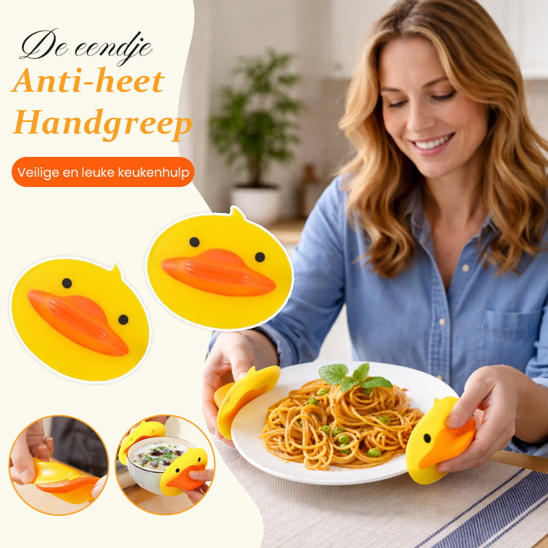 🦆 Koop 1 krijg 1 gratis！Veilige en leuke keukenhulp: de eendje anti-heet handgreep!