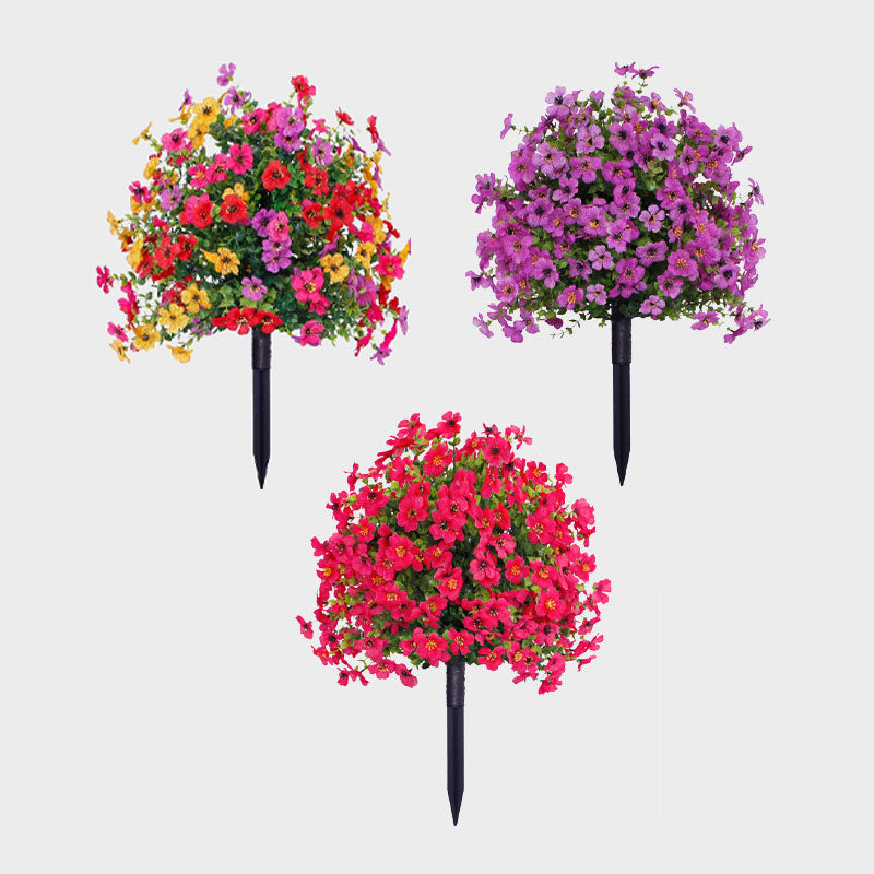 🔥Bestseller🔥Künstliche Eukalyptus- und Veilchen-Bodensteckblumendekoration