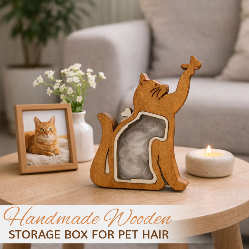 Handgefertigte Aufbewahrungsbox aus Holz für Tierhaare