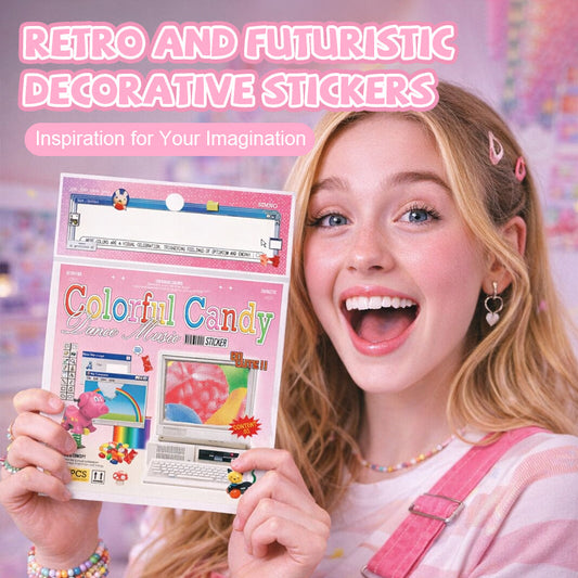 Retro And Futuristic Decorative Stickers💿👾
