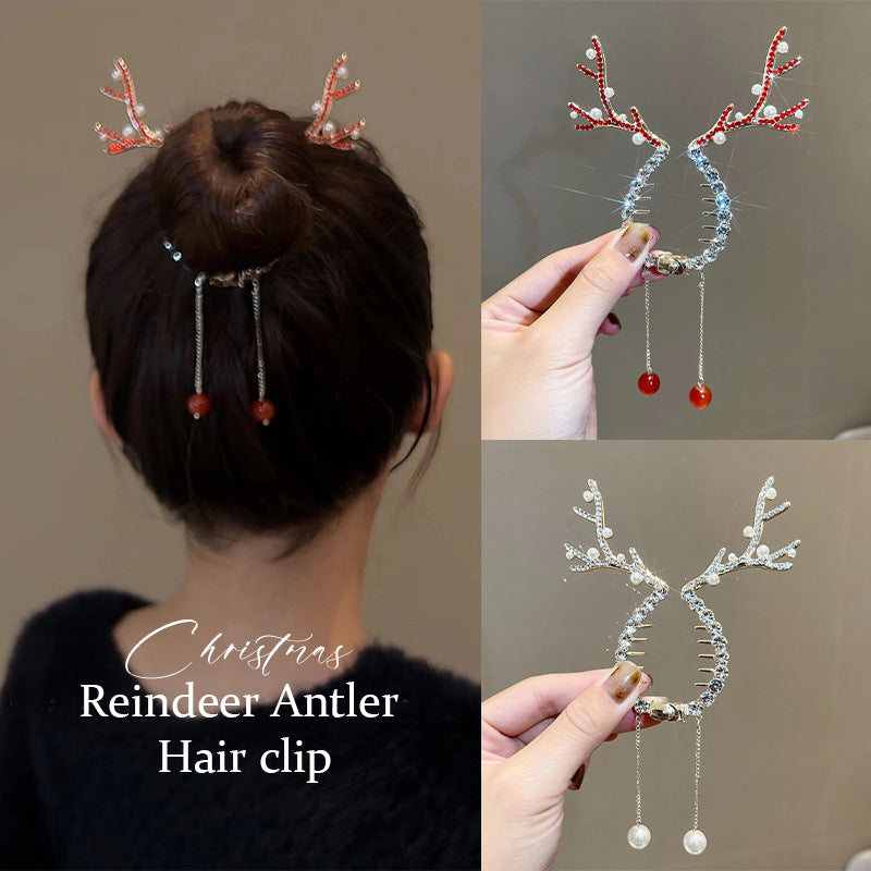 Christmas reindeer antler hair clip