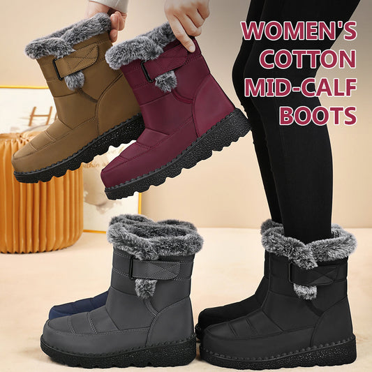 Mid-Calf Cotton High Boots For Women