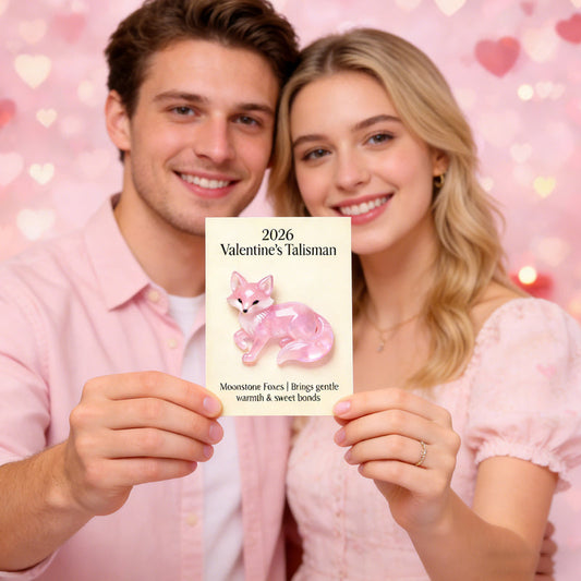 🦊 2026 Valentine’s Talisman – Moonstone Fox Charm A Symbol of Love, Warmth &amp; Gentle Bonds