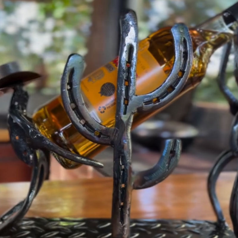Western Cowboy & Cactus Wine Bottle Holder