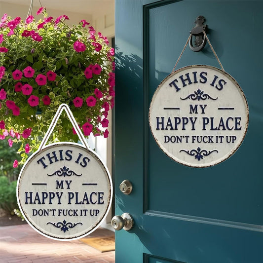 Happy Place – Vintage Statement Metal Sign