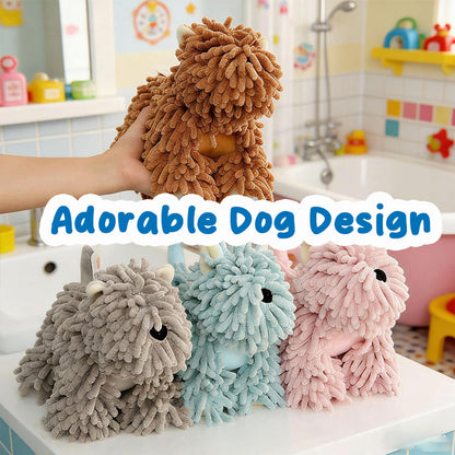 Cute Dog Hand Towel – Ultra Absorbent Hanging Microfiber Drying Towe