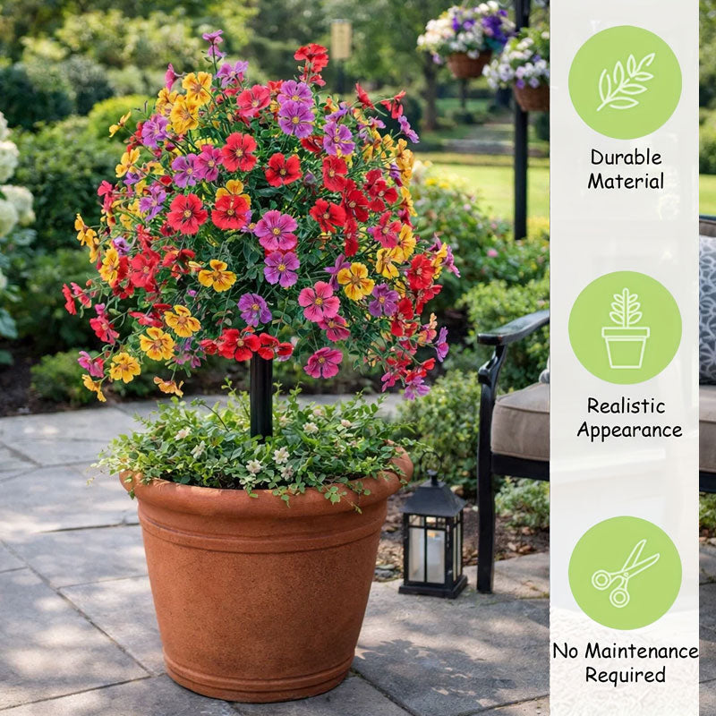 🔥Bestseller🔥Künstliche Eukalyptus- und Veilchen-Bodensteckblumendekoration