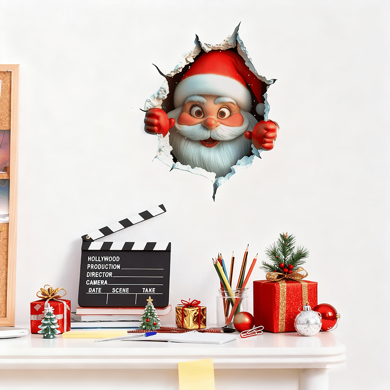 🎄3D Wall-Breaking Santa Claus Sticker🎅