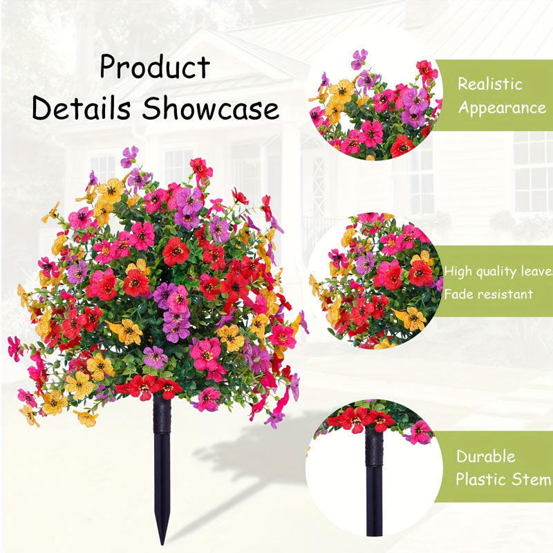 🔥Bestseller🔥Künstliche Eukalyptus- und Veilchen-Bodensteckblumendekoration