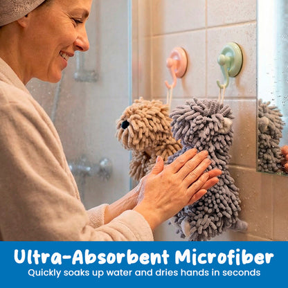 Cute Dog Hand Towel – Ultra Absorbent Hanging Microfiber Drying Towe