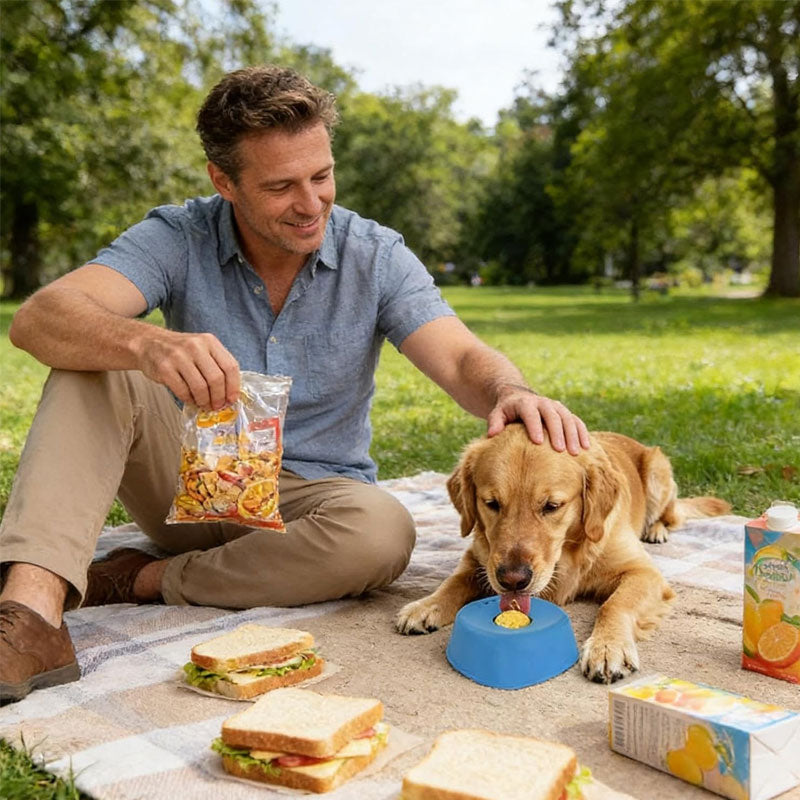 🐾 HUND LEckschale mit integrierter Rolle | Dog Liquid Lick Bowl