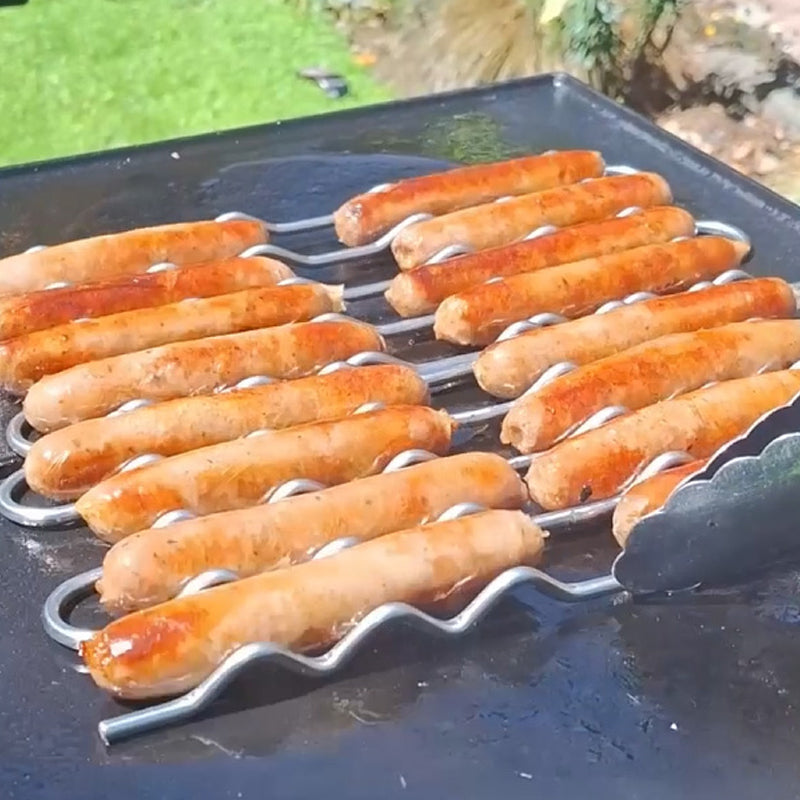 🌭 [Grill Master Essential] BBQ Sausage Roller Rack | No More Burnt Hot Dogs! 🔥✨