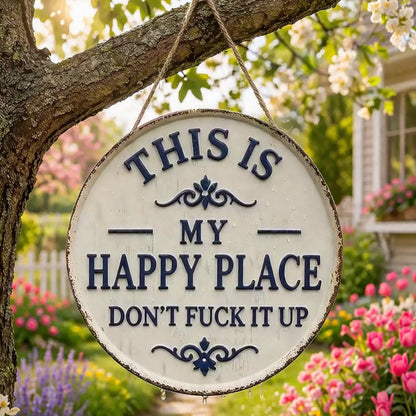 Happy Place – Vintage Statement Metal Sign