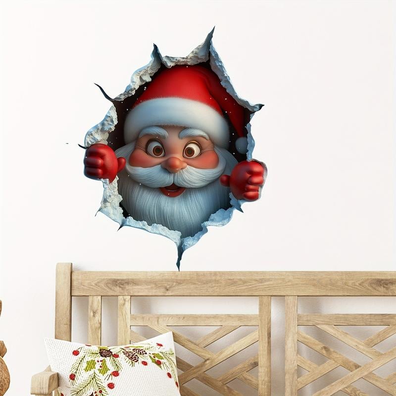 🎄3D Wall-Breaking Santa Claus Sticker🎅
