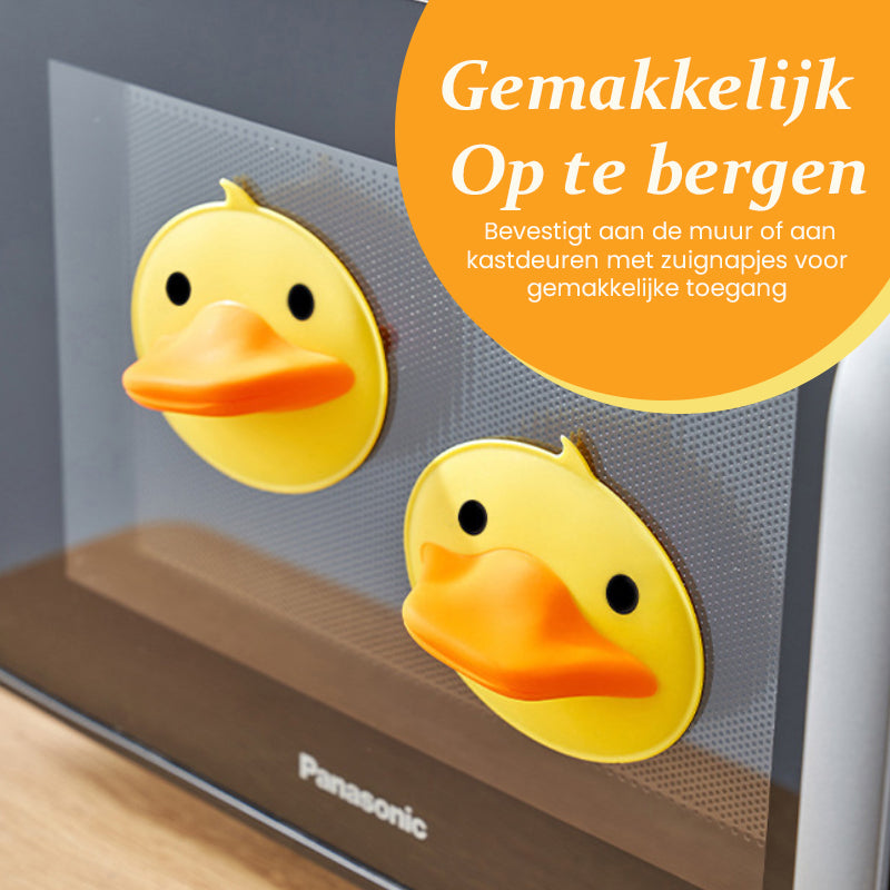 🦆 Koop 1 krijg 1 gratis！Veilige en leuke keukenhulp: de eendje anti-heet handgreep!
