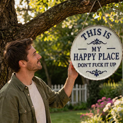 Happy Place – Vintage Statement Metal Sign