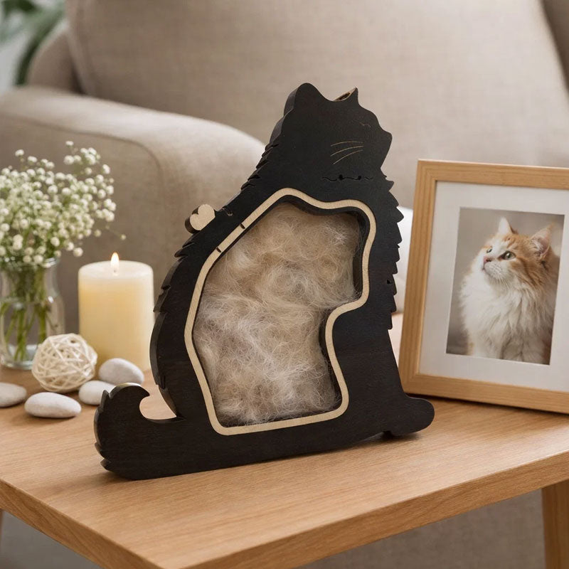 Handgefertigte Aufbewahrungsbox aus Holz für Tierhaare