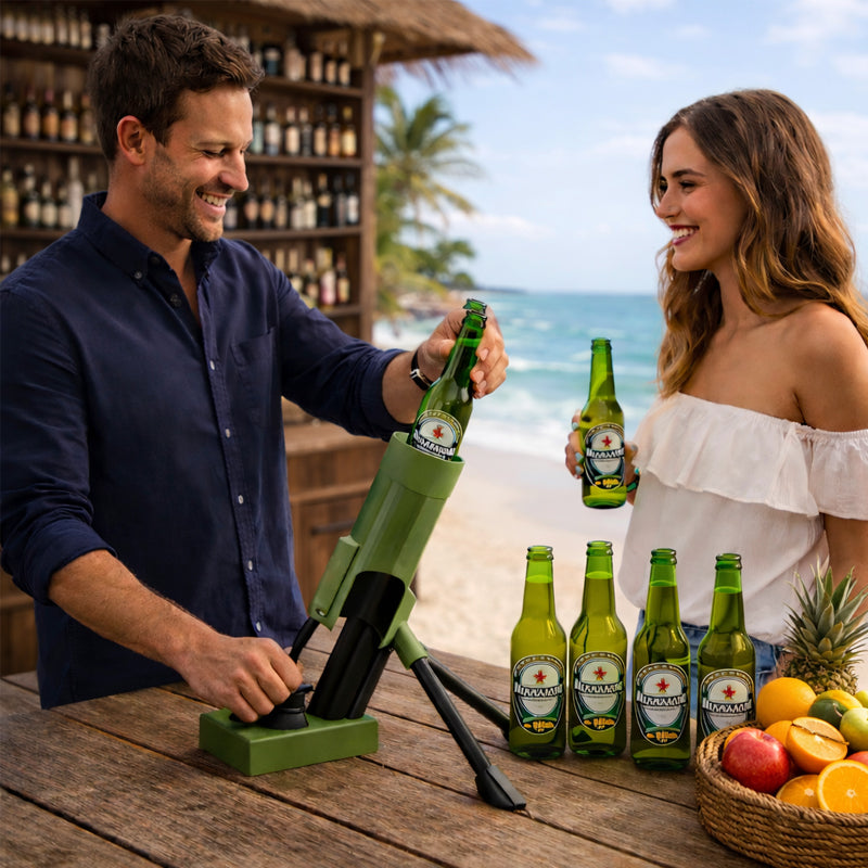 51-mm-Bierflaschenöffner in Mörserform – Originelles Accessoire für Schreibtisch und Bar.