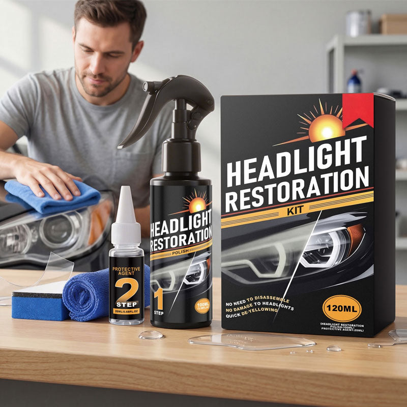 🚗 Scheinwerfer-Reparatur-Set | 2-Schritt Scheinwerfer-Aufbereitung