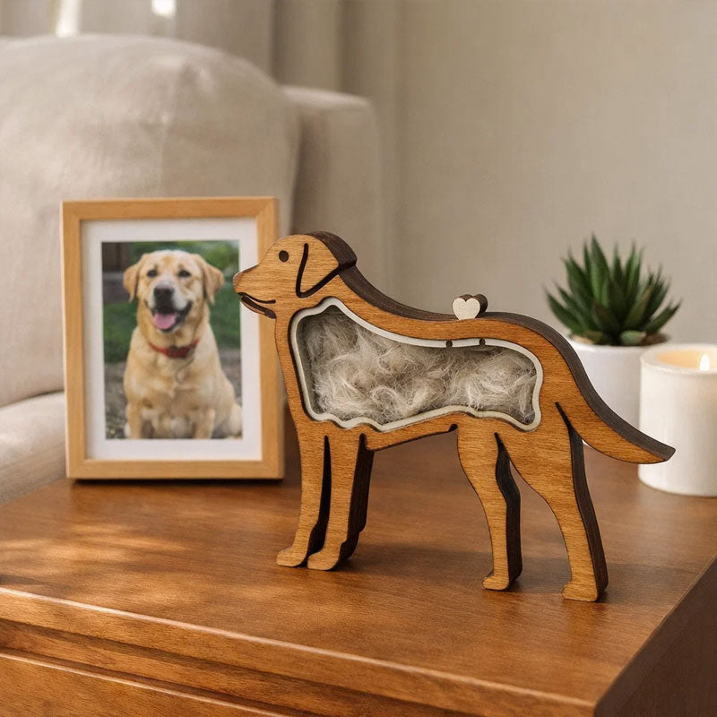 Handgefertigte Aufbewahrungsbox aus Holz für Tierhaare