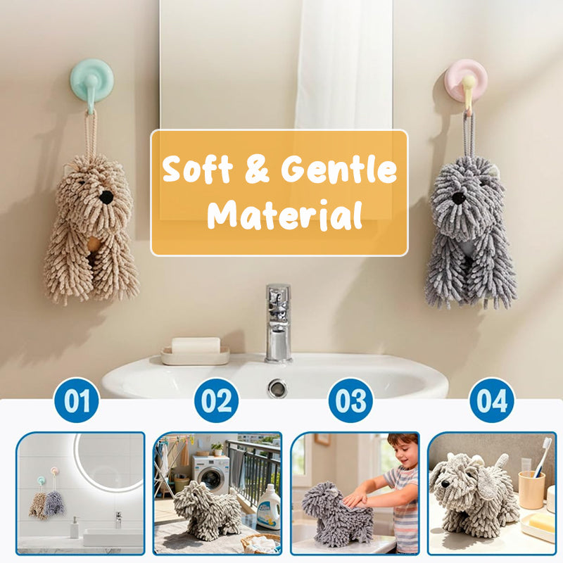 Cute Dog Hand Towel – Ultra Absorbent Hanging Microfiber Drying Towe