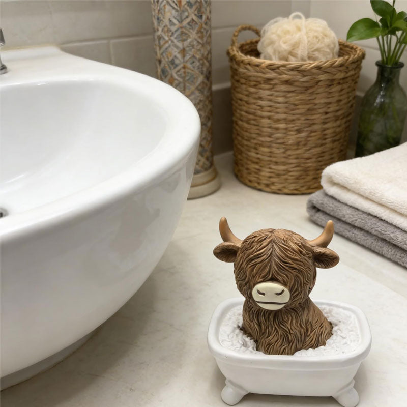 🐮 Badkamerdecoratie met Schotse hooglandkoeien