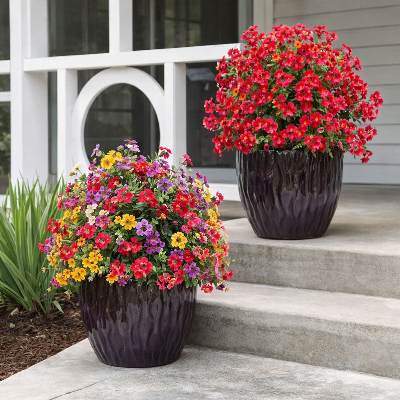 🔥Bestseller🔥Künstliche Eukalyptus- und Veilchen-Bodensteckblumendekoration