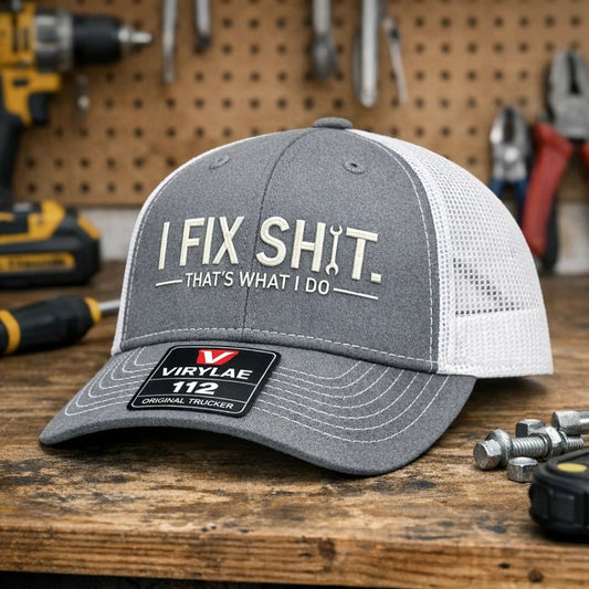 🔥Letzter Tag: 49 % Rabatt!🛠️ „I Fix Shit“-Trucker-Cap – Lustige Mechaniker- und Reparaturkappe