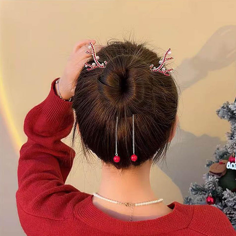 Christmas reindeer antler hair clip