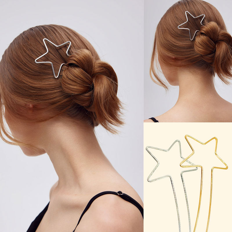 🌟 Stardust Silhouette: Minimalist Wire Star Hair Fork