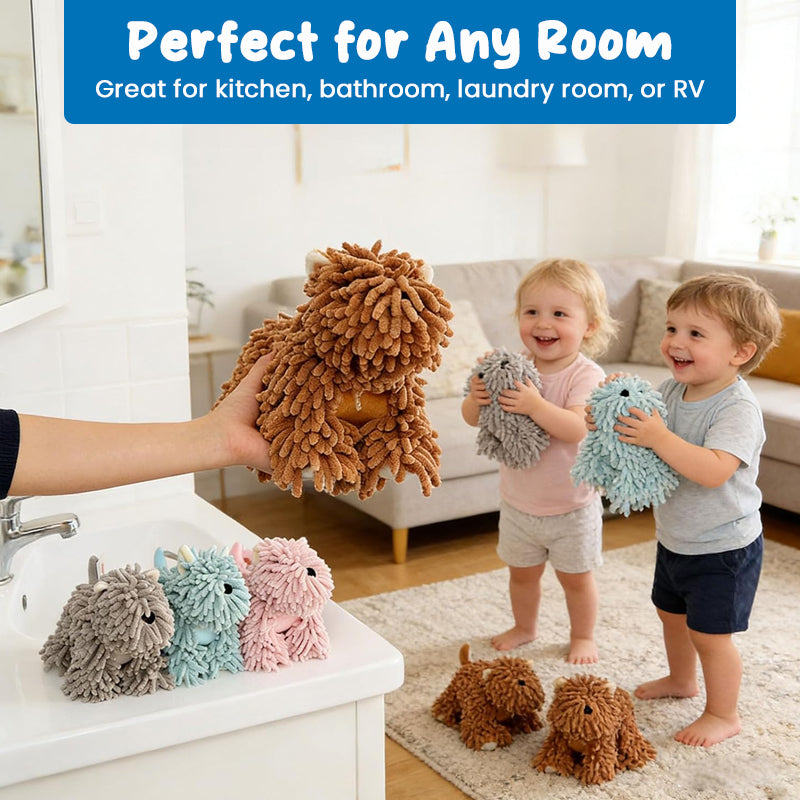 Cute Dog Hand Towel – Ultra Absorbent Hanging Microfiber Drying Towe