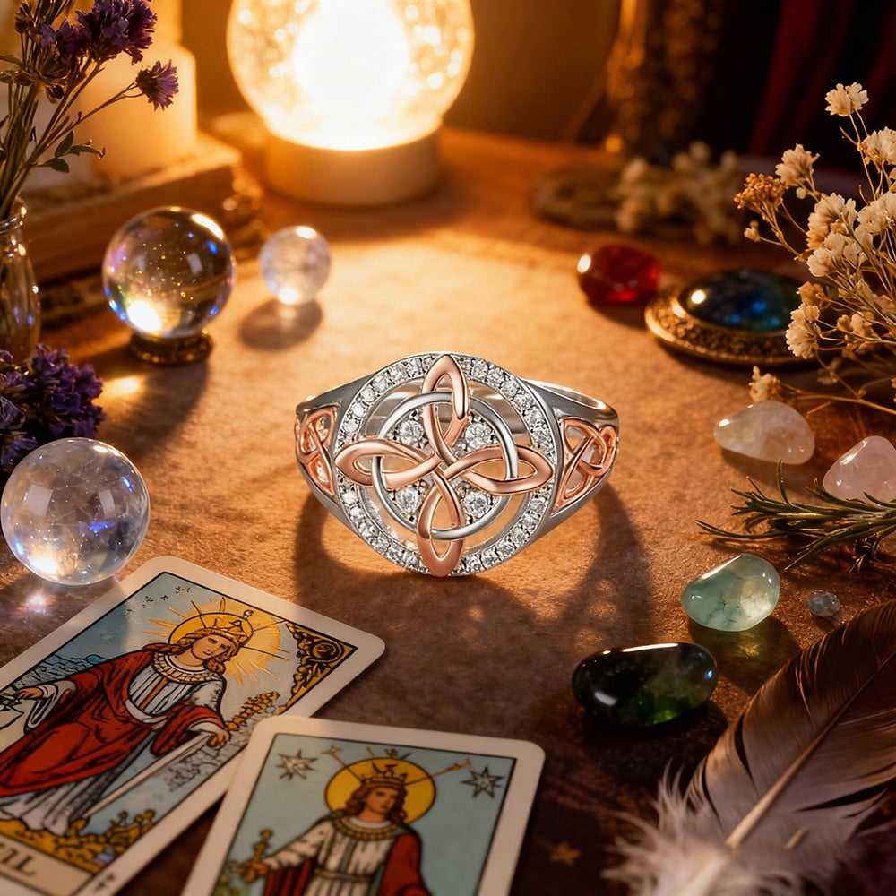 🔮💍Handmade S925 Witch's Return Knot Protection Ring💞Protect your loved ones