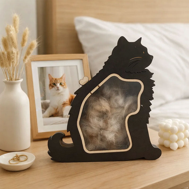 Handgefertigte Aufbewahrungsbox aus Holz für Tierhaare