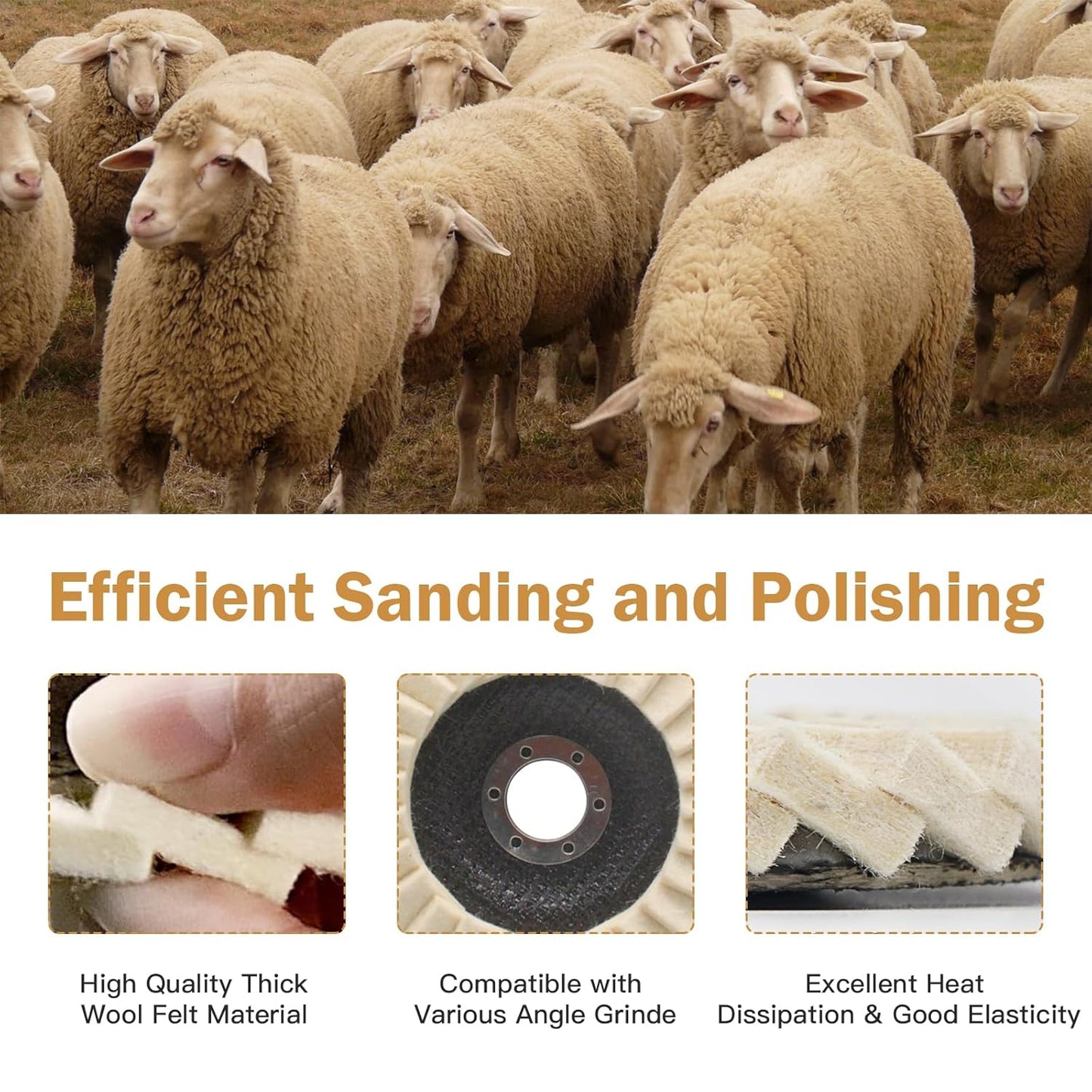 🔥Hot sale🔥5-inch lamellenpolijstschijf van wolvilt