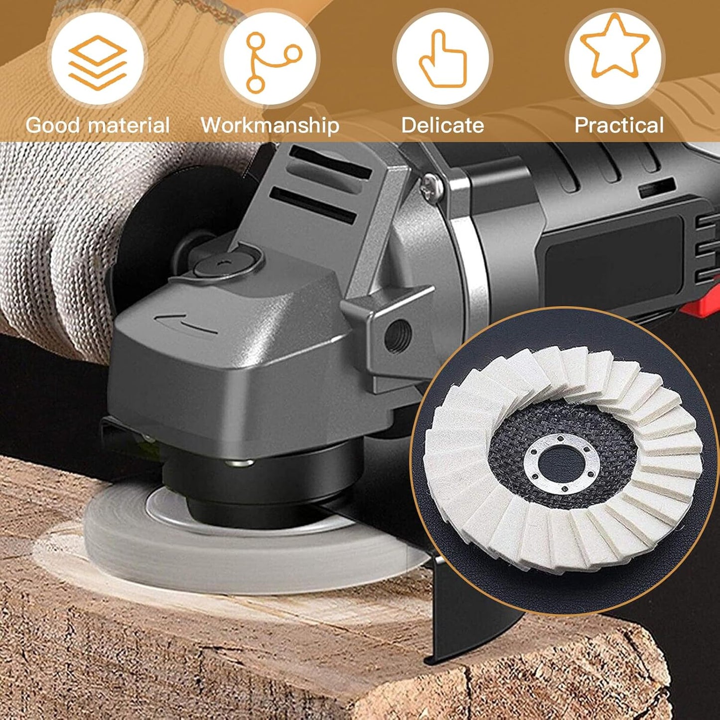 🔥Hot sale🔥5-inch lamellenpolijstschijf van wolvilt