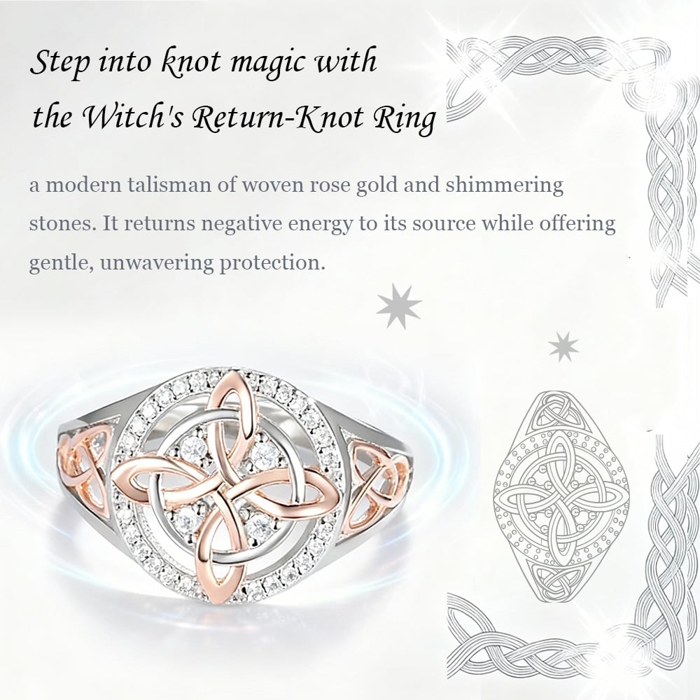 🔮💍Handmade S925 Witch's Return Knot Protection Ring💞Protect your loved ones