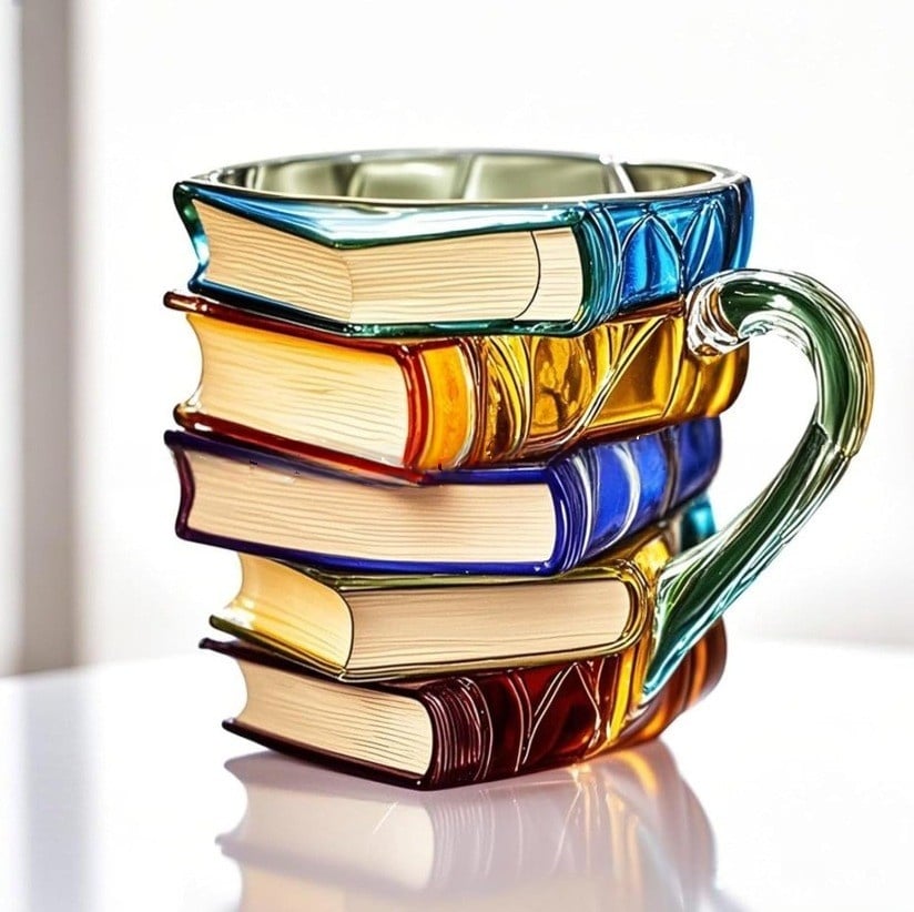 Painted Book Mug