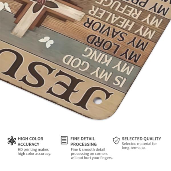 Jesus ist mein Gott, König über alles – Vintage-Blechschild
