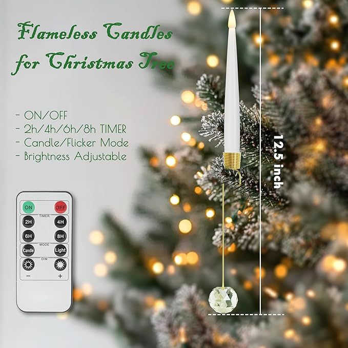 Remote-Control Flameless Christmas Tree Candles