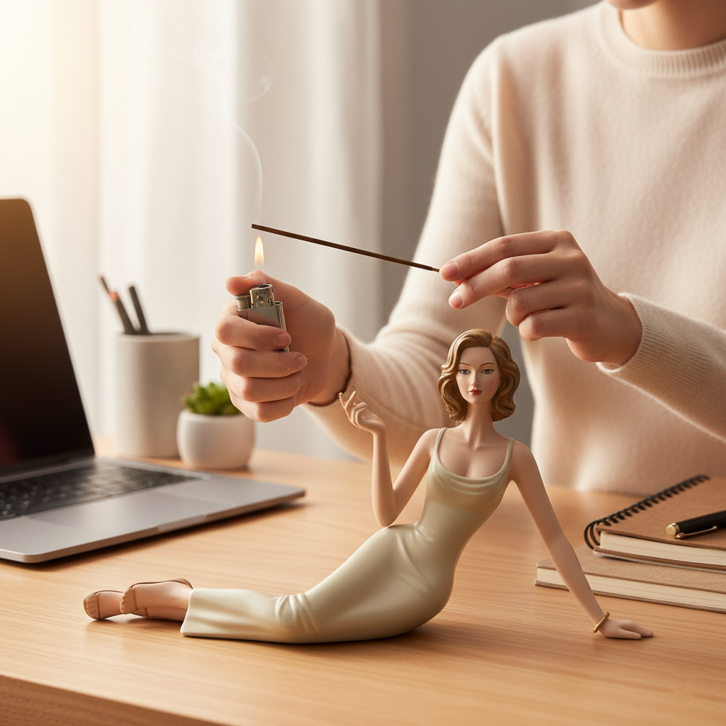 Sculpturaal aromatherapiebeeldje met wierook