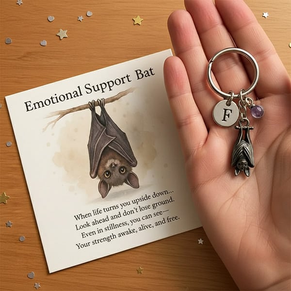 🦇Emotional Support Bat Inspirational Keychain